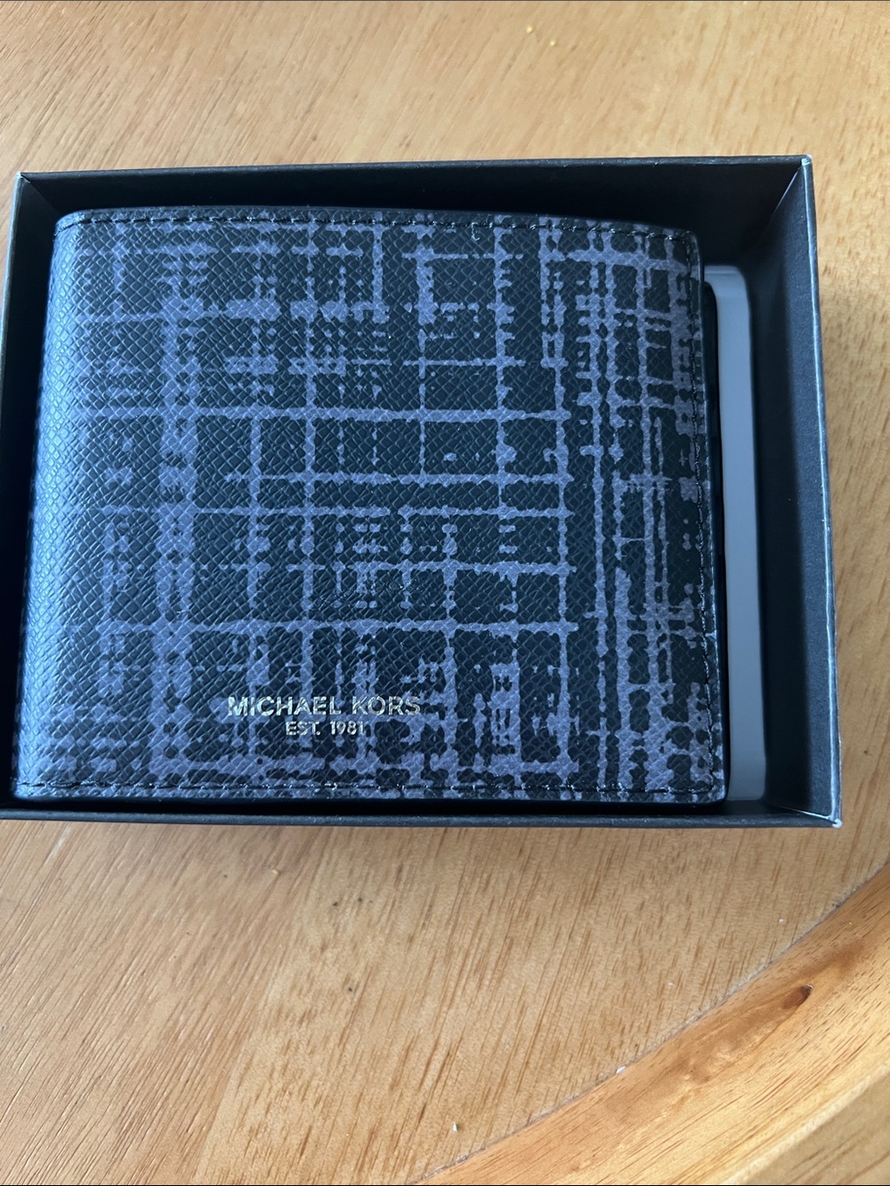 Michael Kors Black Patterned Men's Wallet with Subtle Logo